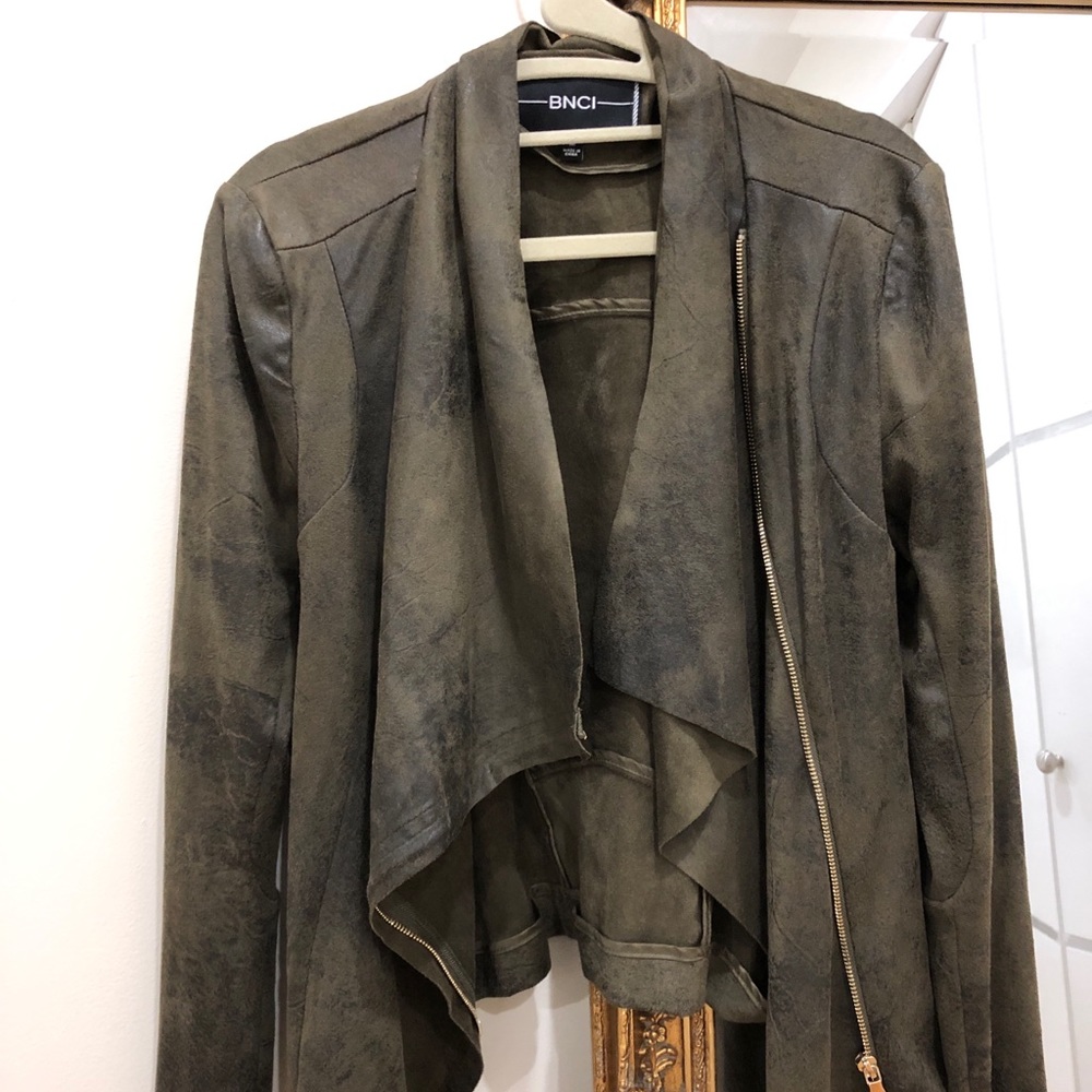 BCNI faux suede motto jacket